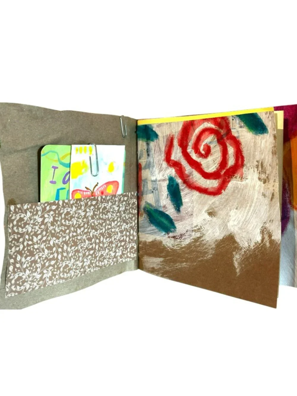 Mini Junk Journal OOAK For Writing Art Journaling Handmade Book 6x6 Inner Child